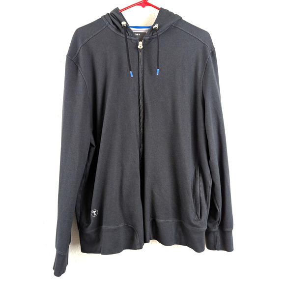 Twillory sz L Athletic A Leisure Hoodie Jacket knit dark gray fully zips 2761 - Picture 1 of 6